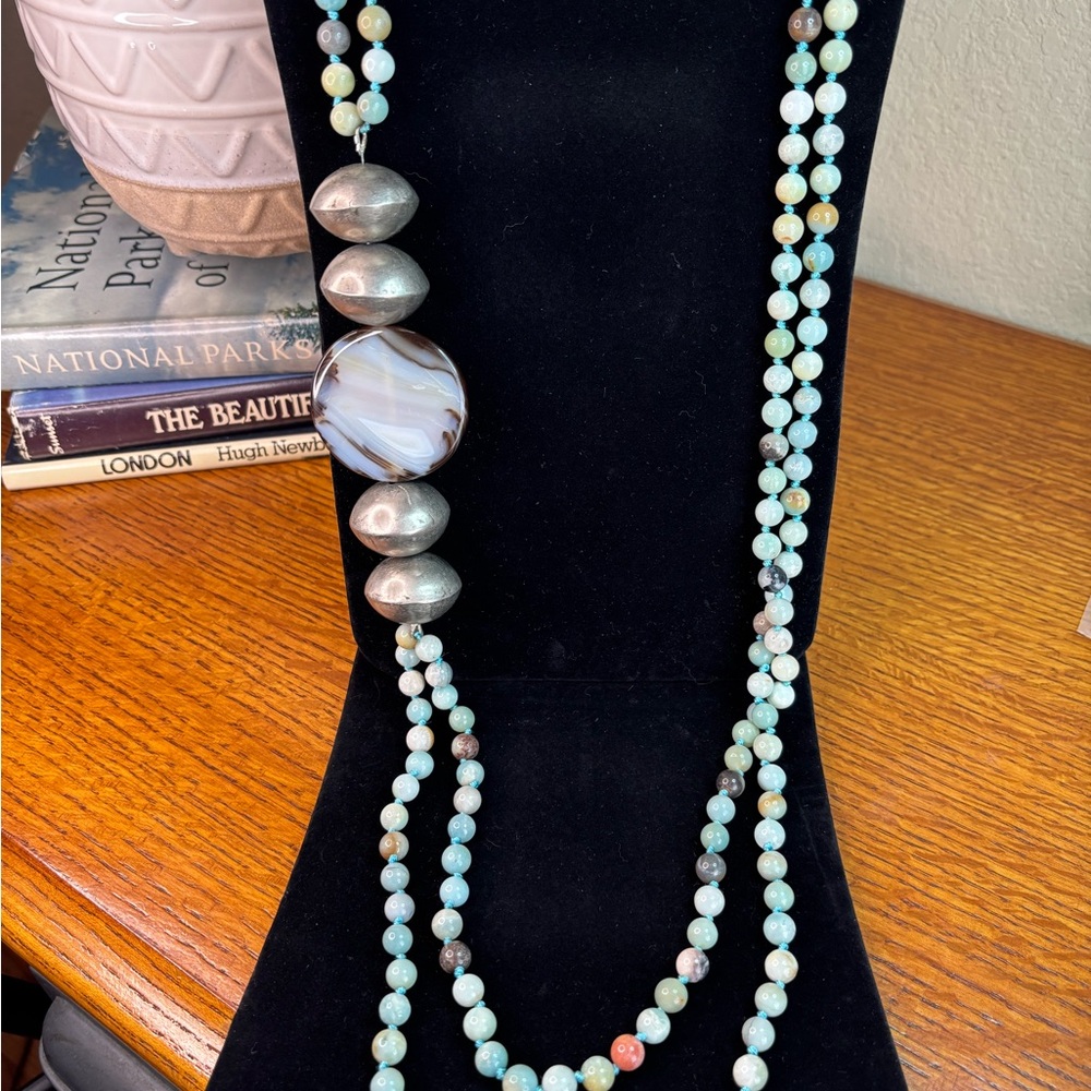 Handcrafted Multi-Color Statement Beaded Necklace… - image 2